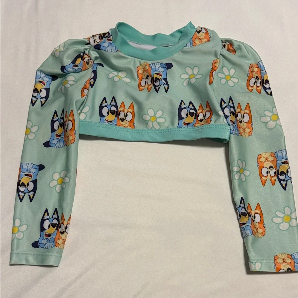 Girls Swim Rash Guard with Bluey Print
